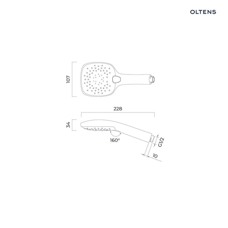Oltens Driva EasyClick S Alling 60 zestaw prysznicowy z drążkiem złoty połysk 36002080