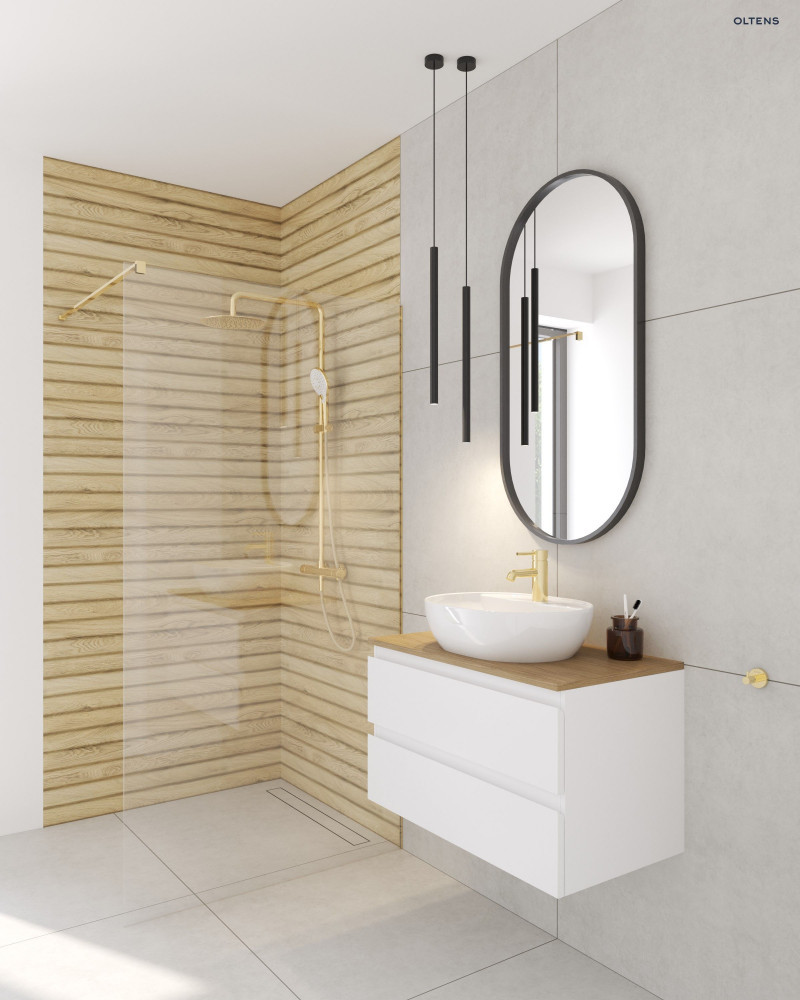 Oltens Hamnes Thin umywalka 51x39 cm stawiana na blat z otworem biała 41313000