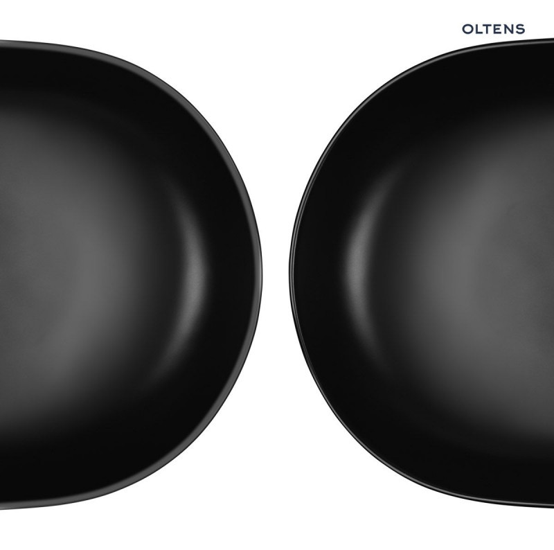 Oltens Hamnes Thin umywalka 80x40 cm stawiana na blat czarny mat 40321300