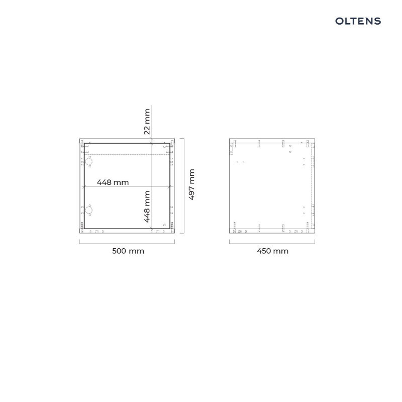 Oltens Hedvig szafka 50 cm podumywalkowa wisząca biały połysk dąb nova 60202060