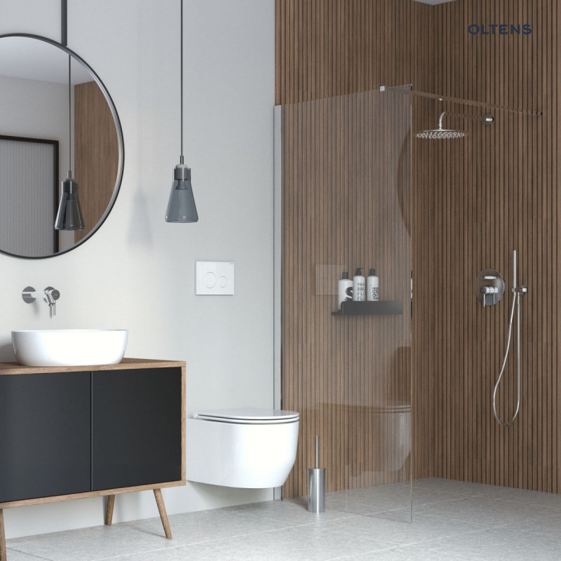 Oltens Holsted zestaw muszla wisząca PureRim z deską wolnoopadającą biały 42017000