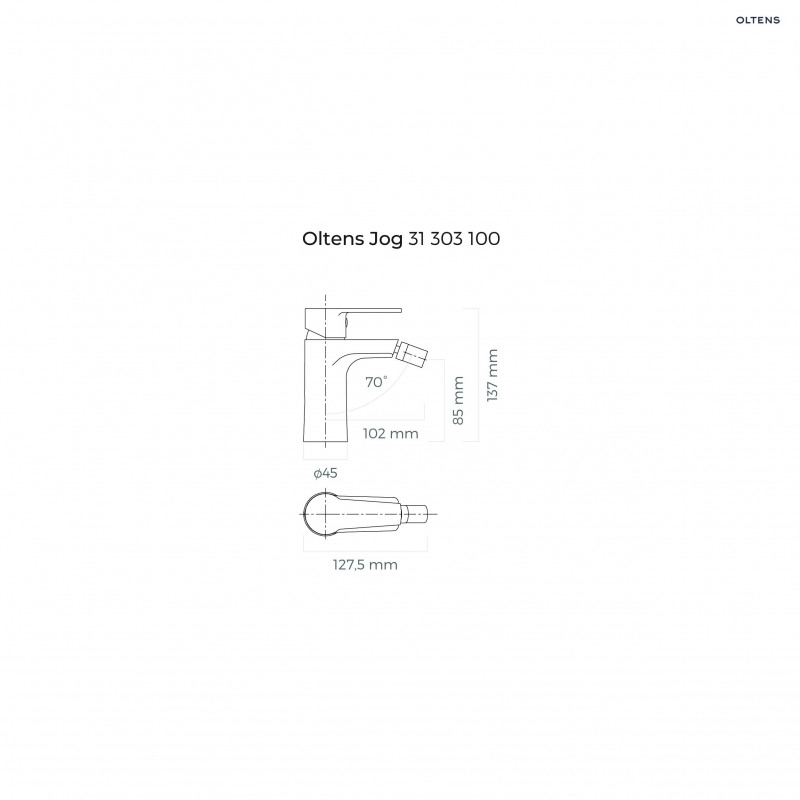 Oltens Jog bateria bidetowa stojąca chrom 31303100