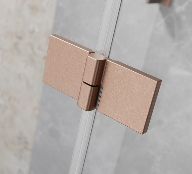 Radaway Essenza Pro Brushed Copper PDD kabina półokrągła 80Lx90R drzwi otwierane miedź szczotkowana Easy Clean 10095080-93-01L + 10095090-93-01R