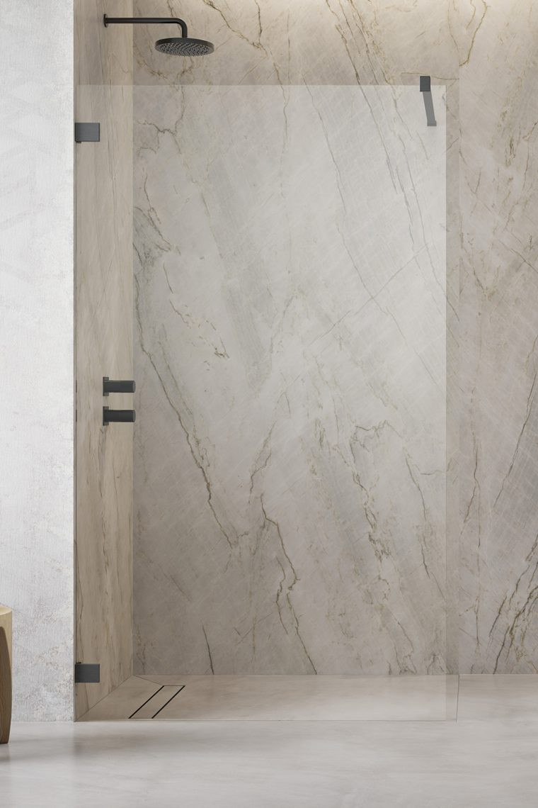 Radaway Essenza Pro Brushed GunMetal kabina typu Walk-In 125 cm gunmetal szczotkowana przeźroczyste Easy Clean 10103125-92-01