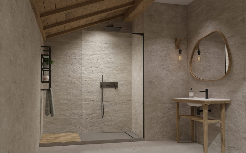 Radaway Modo SL Black II kabina typu Walk-In 105 prawa czarny przeźroczyste Easy Clean 10319105-54-01R