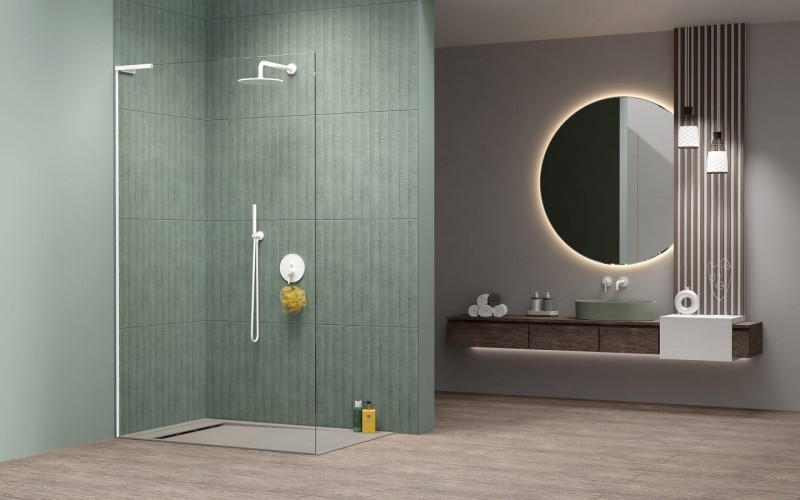 Radaway Modo SL White II kabina typu Walk-In 120 lewa biały przeźroczyste Easy Clean 10319124-04-01L