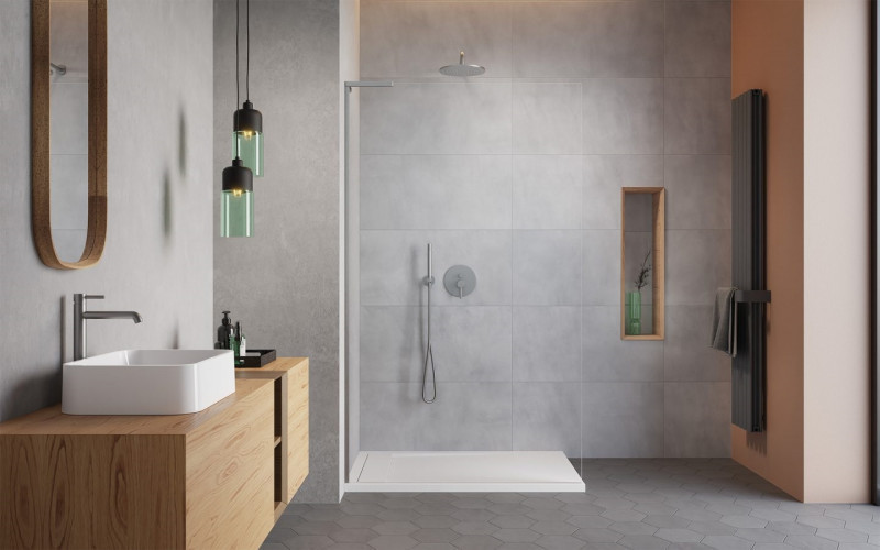 Radaway Modo SL Brushed Nickel II kabina typu Walk-In 105 lewa nikiel szczotkowany przeźroczyste Easy Clean 10319105-91-01L