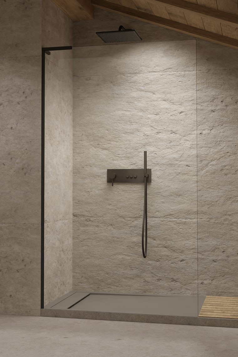 Radaway Modo SL Black II kabina typu Walk-In 85 lewa czarny przeźroczyste Easy Clean 10319085-54-01L