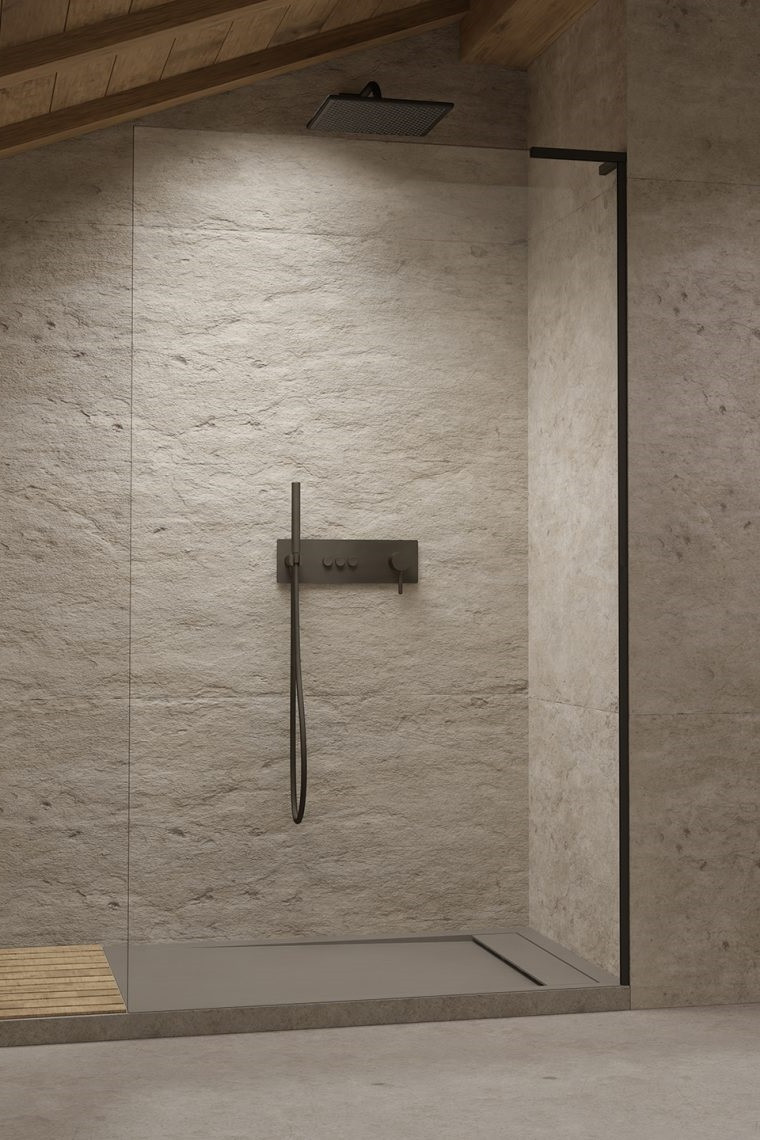 Radaway Modo SL Black II kabina typu Walk-In 50 prawa czarny przeźroczyste Easy Clean 10319054-54-01R