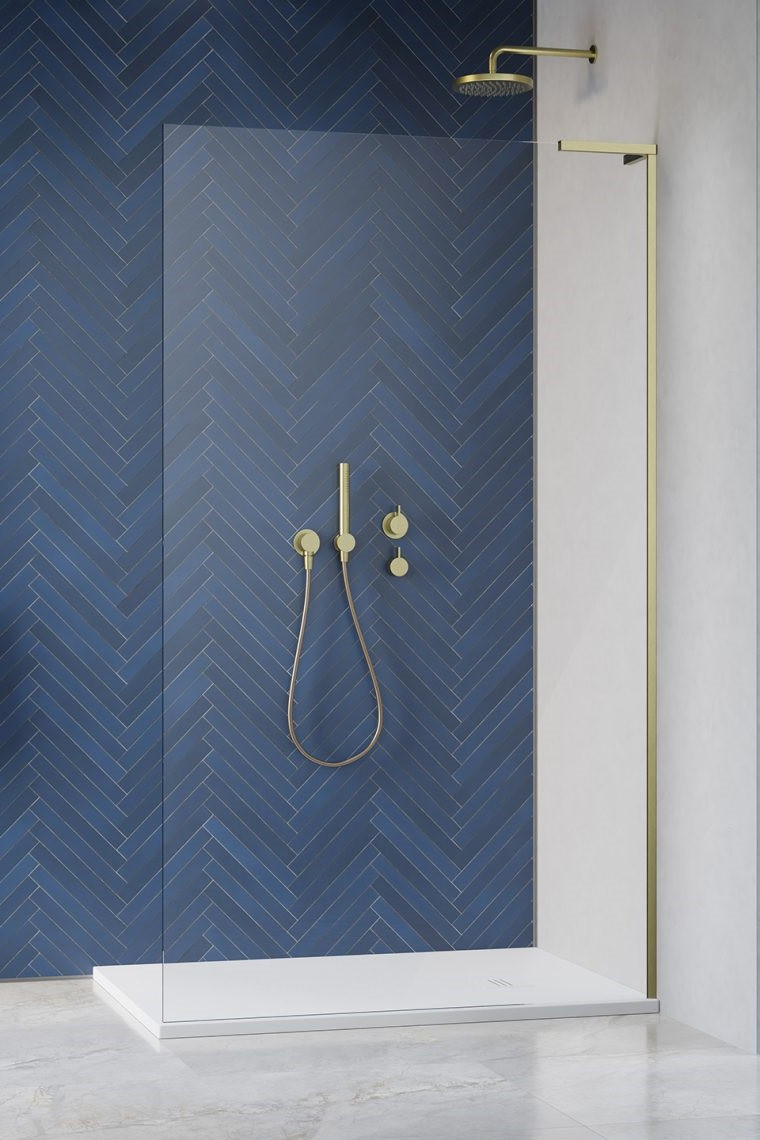 Radaway Modo SL Brushed Gold II kabina typu Walk-In 120 prawa złoty szczotkowany przeźroczyste Easy Clean 10319124-99-01R