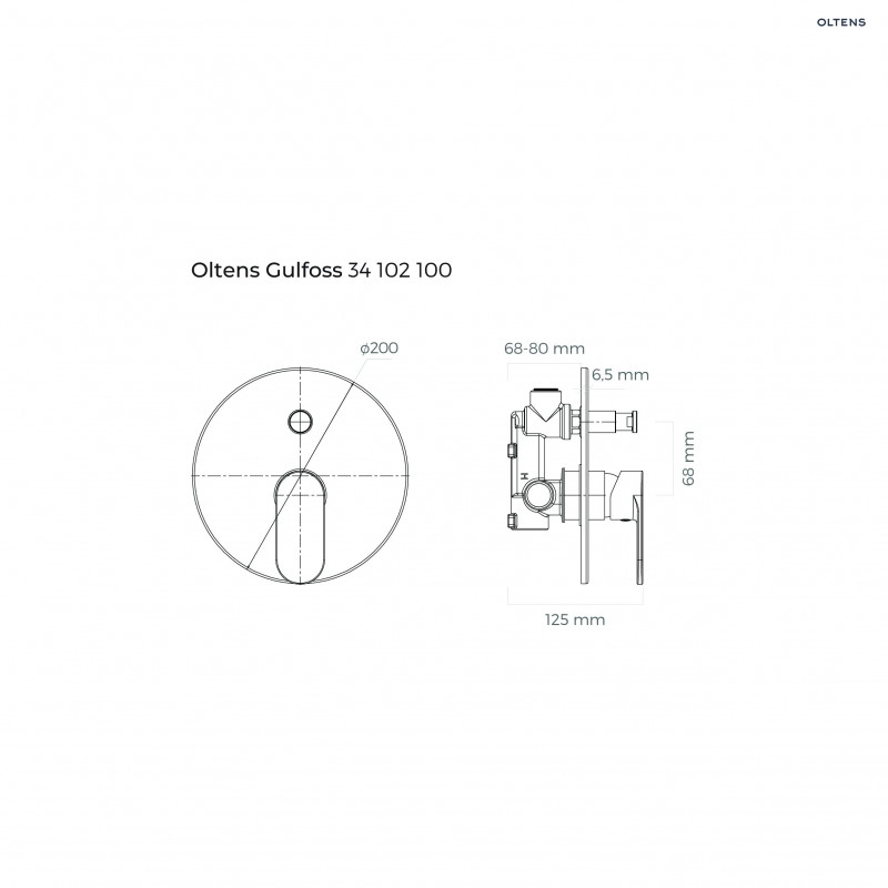 Oltens Gulfoss bateria wannowo-prysznicowa podtynkowa kompletna chrom 34102100
