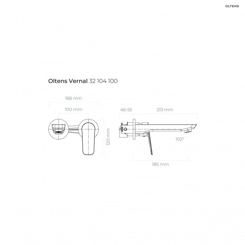 Oltens Vernal bateria umywalkowa podtynkowa kompletna chrom 32104100