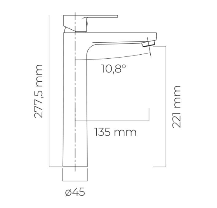 Oltens Jog bateria umywalkowa stojąca wysoka chrom 32503100