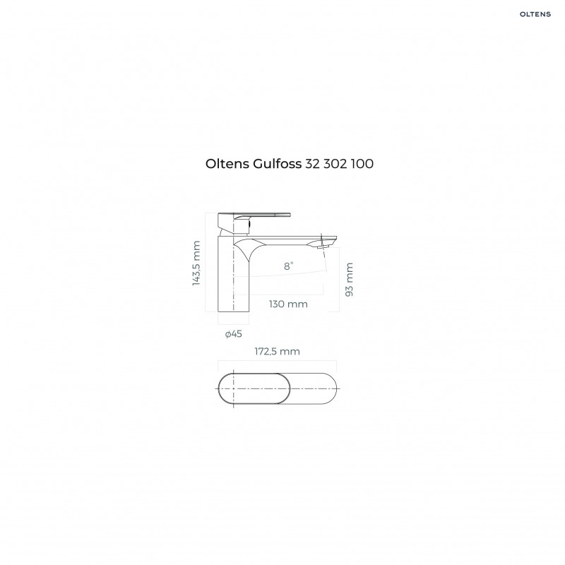 Oltens Gulfoss bateria umywalkowa stojąca chrom 32302100