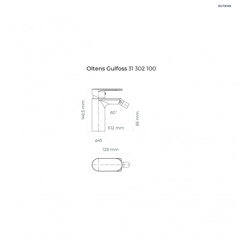 Oltens Gulfoss bateria bidetowa stojąca chrom 31302100
