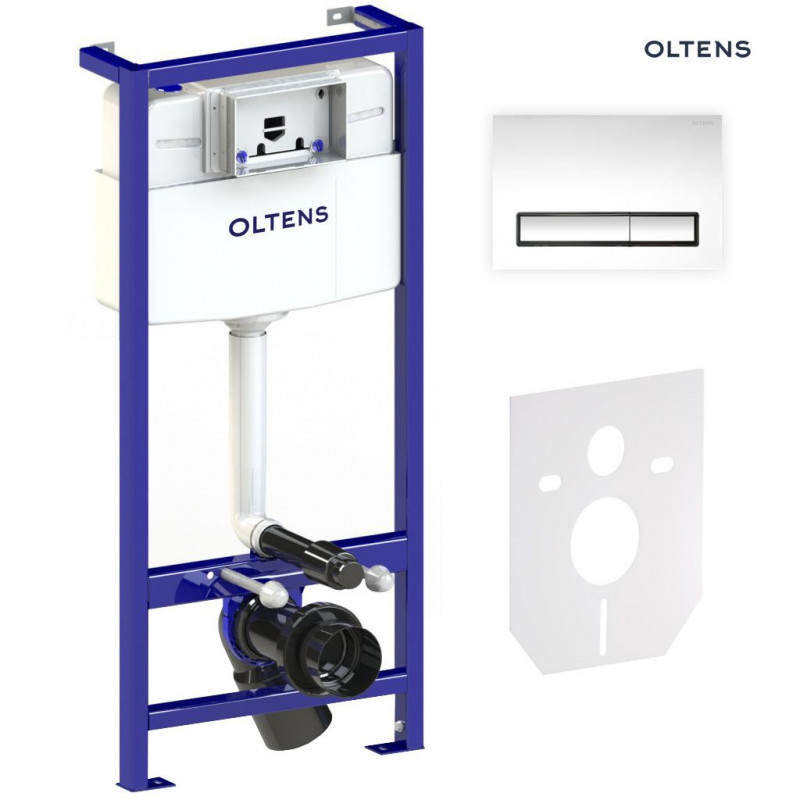 Oltens Triberg Torne zestaw 5w1 stelaż podtynkowy z przyciskiem chrom połysk 58300100