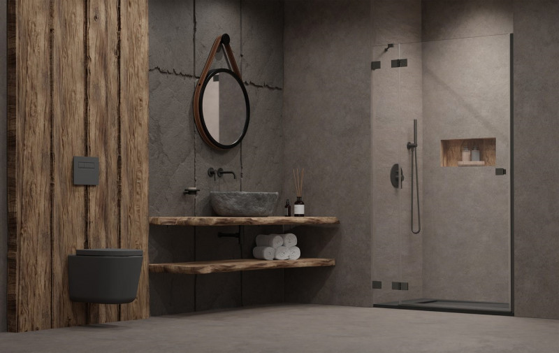 Radaway Essenza Pro Brushed GunMetal DWJ drzwi wnękowe otwierane 120 cm lewe gunmetal Easy Clean 10099120-92-01L