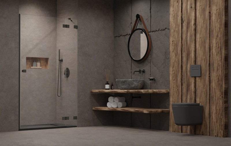 Radaway Essenza Pro Brushed GunMetal DWJ drzwi wnękowe otwierane 120 cm prawe gunmetal Easy Clean 10099120-92-01R