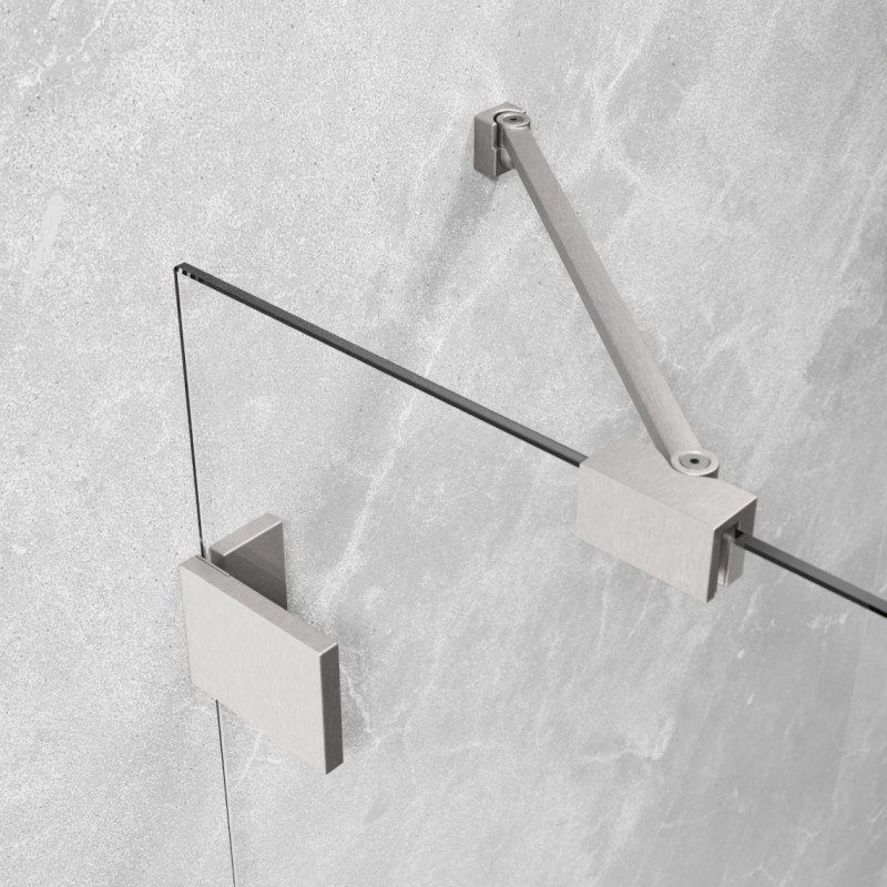 Radaway Essenza Pro Brushed Nickel PTJ kabina pięciokątna 100x90 drzwi otwierane lewe nikiel szczotkowany Easy Clean 10100000-91-01L + 10100900-01-01