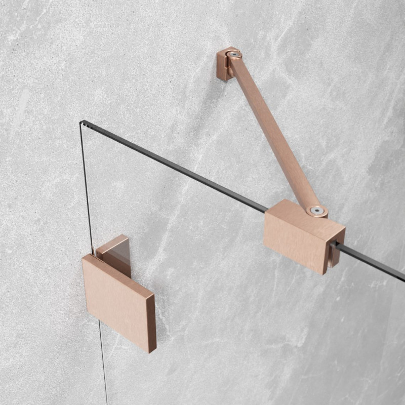 Radaway Essenza Pro Brushed Copper DWJ drzwi wnękowe otwierane 90 cm lewe miedź szczotkowana Easy Clean 10099090-93-01L