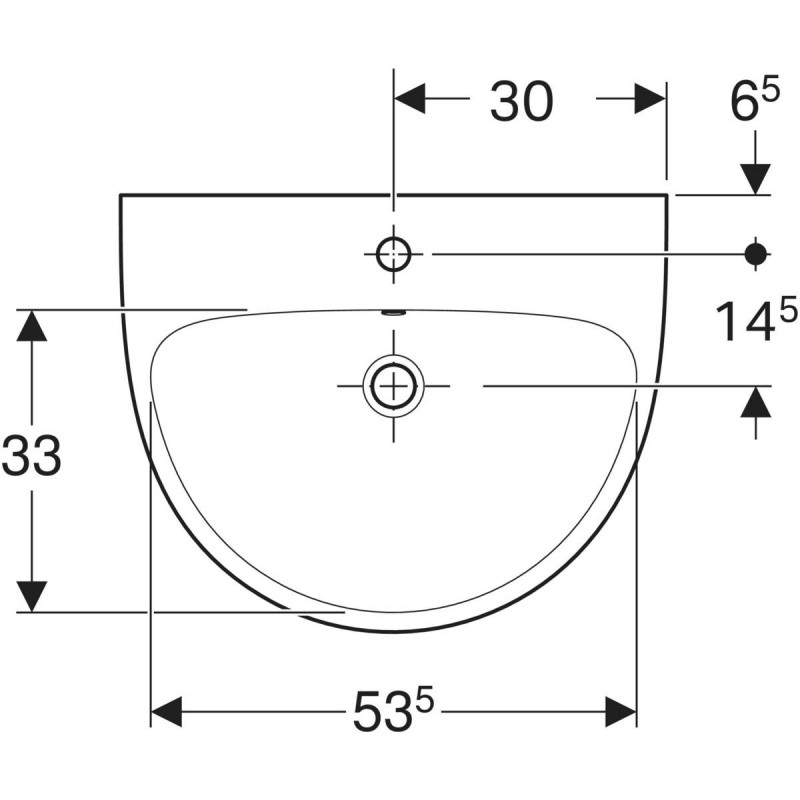 Geberit Selnova umywalka wisząca 60x48 cm z otworem biały 500.305.01.7