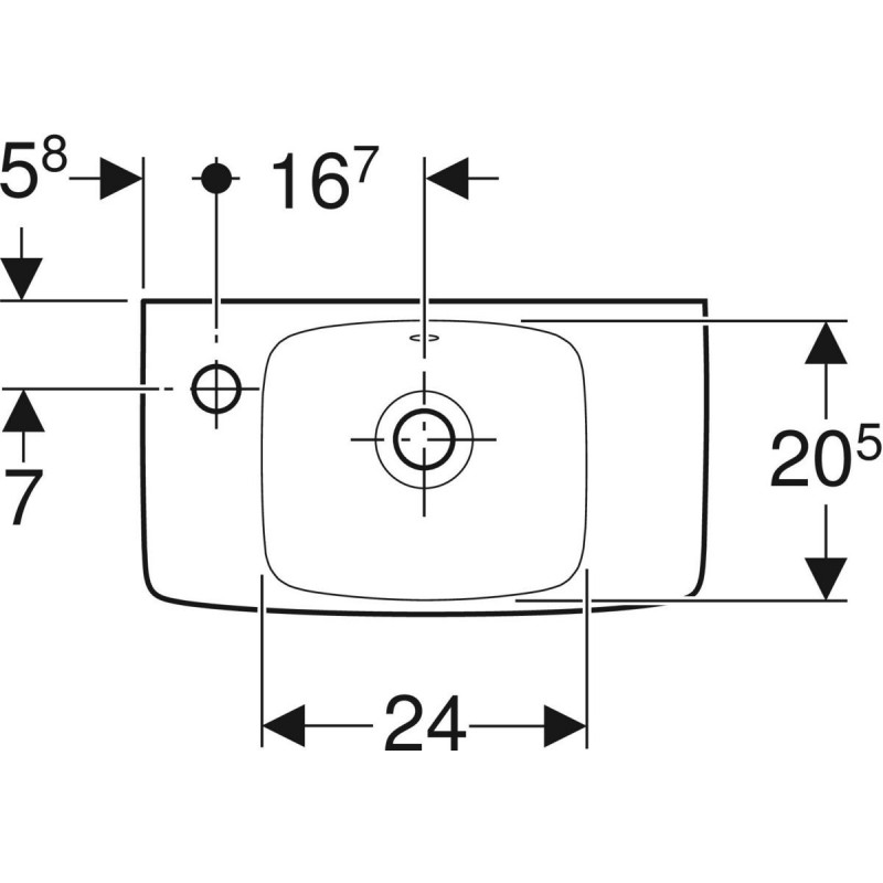 Geberit Selnova Compact mała umywalka wisząca 45x25 cm lewa z otworem biały 500.319.01.5