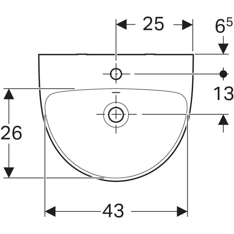 Geberit Selnova umywalka wisząca 50x41 cm z otworem biały 500.295.01.7