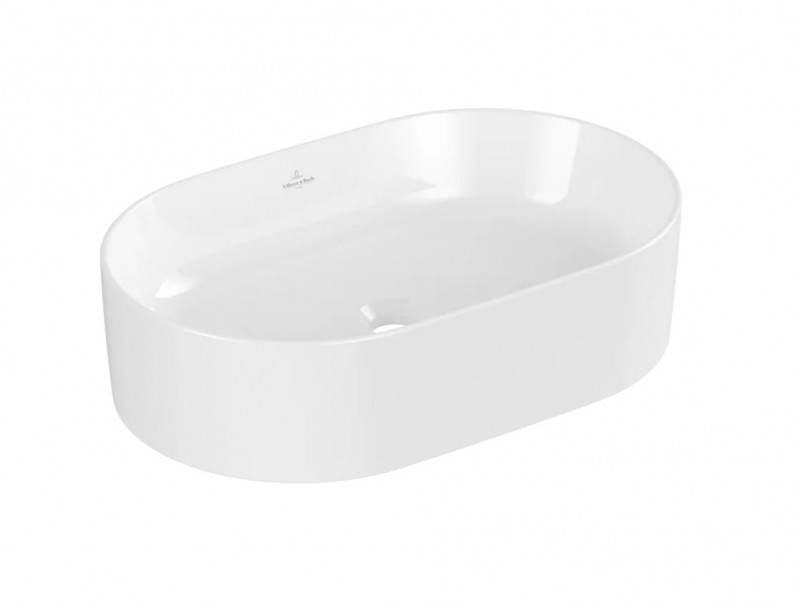 Villeroy&Boch Collaro umywalka nablatowa / stawiana na blat owalna 56x36 cm biała weiss alpin 4A195601