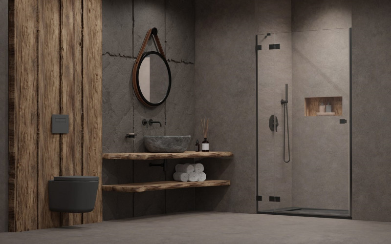 Radaway Essenza Pro Brushed GunMetal DWJ drzwi wnękowe otwierane 100 cm lewe gunmetal Easy Clean 10099100-92-01L