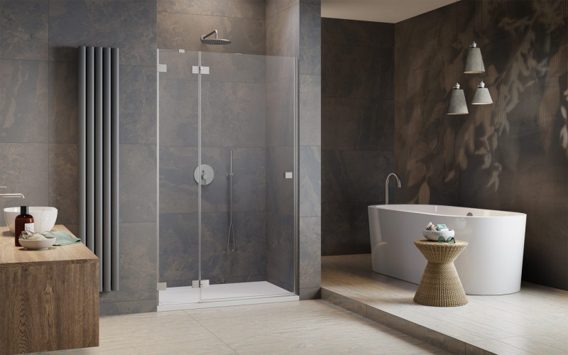 Radaway Essenza Pro Brushed Nickel DWJ drzwi wnękowe otwierane 130 cm lewe nikiel szczotkowany Easy Clean 10099130-91-01L