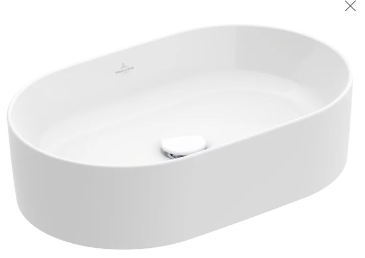 Villeroy&Boch Collaro umywalka nablatowa / stawiana na blat owalna 56x36 cm biała weiss alpin CeramicPlus 4A1956R1