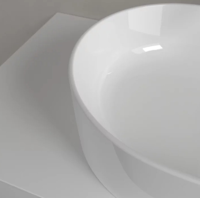 Villeroy&Boch Collaro umywalka nablatowa / stawiana na blat owalna 56x36 cm biała weiss alpin CeramicPlus 4A1956R1