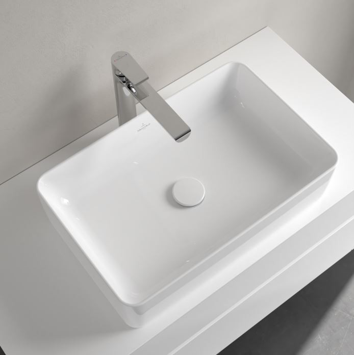 Villeroy&Boch Collaro umywalka nablatowa / stawiana na blat 56x36 cm biała weiss alpin CeramicPlus 4A2056R1