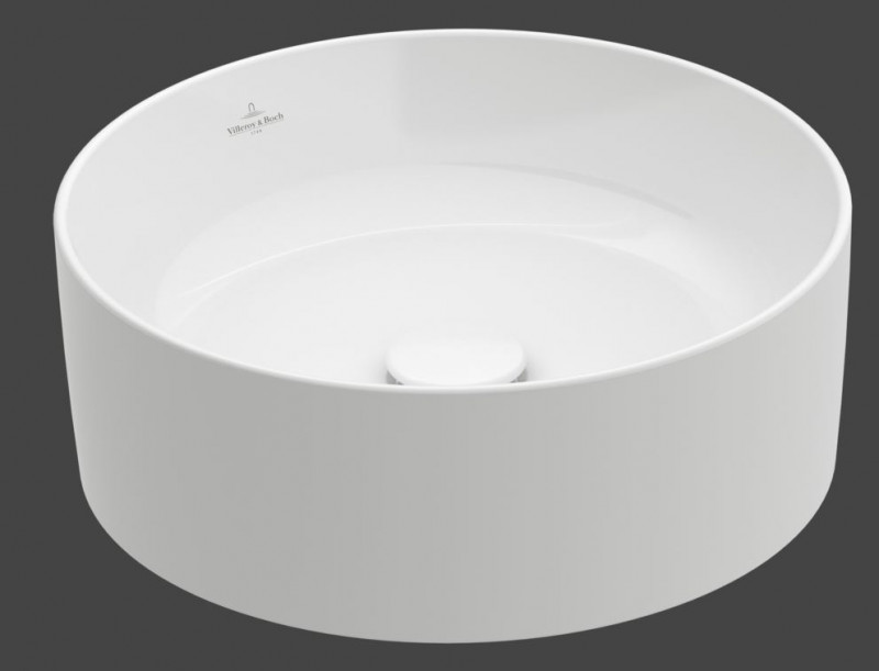 Villeroy&Boch Collaro umywalka nablatowa / stawiana na blat okrągła 40 cm biała weiss alpin CeramicPlus 4A1840R1