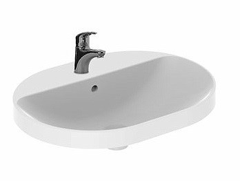 Geberit Variform umywalka eliptyczna wpuszczana w blat 60x45 cm z otworem na baterię 500.732.01.2