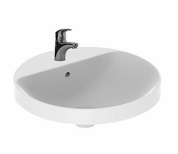 Geberit Variform umywalka okrągła wpuszczana w blat z otworem na baterię 48 cm 500.704.01.2