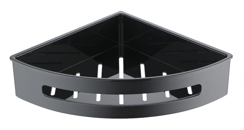 Stella koszyk narożny czarny mat z wkładem z tworzywa czarnym 16.068-BB