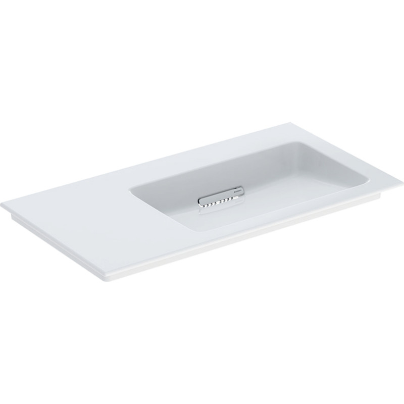 Geberit ONE umywalka meblowa z blatem po lewej 90x48 cm, odpływ poziomy, bez otworu, KeraTect 505.013.00.1