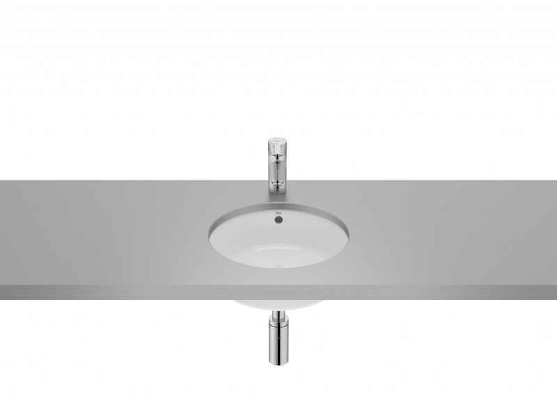 Roca Gap Round umywalka podblatowa okrągła 35x35 biały Supraglaze A3270YBS00