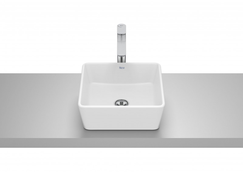Roca Optica mała umywalka nablatowa kwadratowa 35x35 biały mat A327B12620