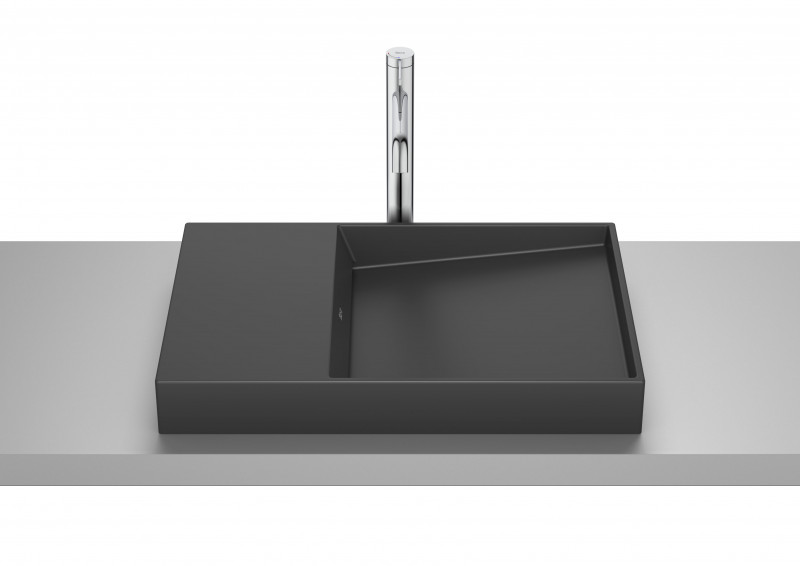 Roca Horizon Dash umywalka nablatowa bez otworu na baterię czarny mat A32727908B