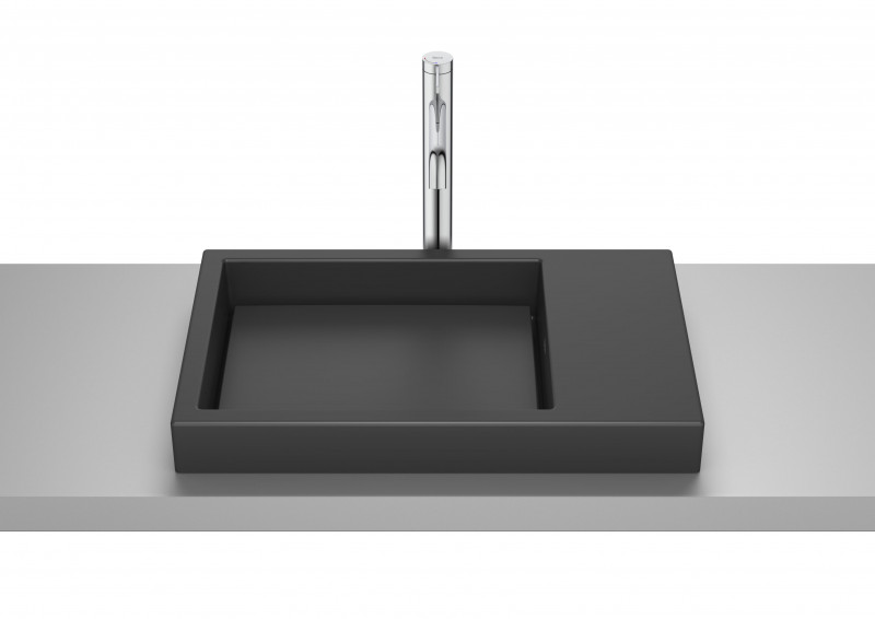 Roca Horizon Skyline umywalka nablatowa bez otworu na baterię czarny mat A32727508B