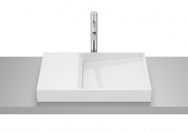 Roca Horizon Dash umywalka nablatowa bez otworu na baterię biały połysk A32727900B