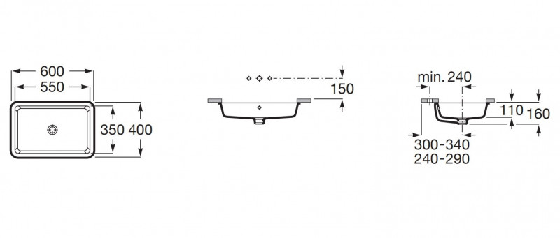 Roca Gap Square umywalka podblatowa prostokątna 55x35 biały A3270YF000