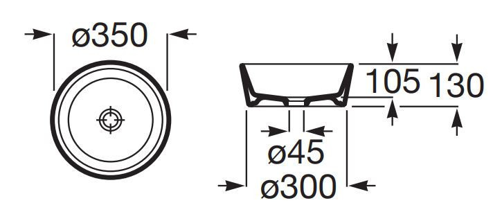 Roca Optica mała umywalka nablatowa okrągła 35x35 biały mat A327B15620