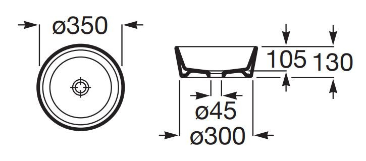 Roca Optica mała umywalka nablatowa okrągła 35x35 czarny mat A327B15080