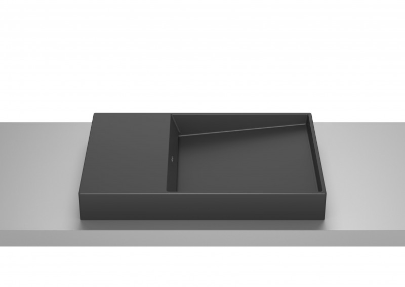 Roca Horizon Dash umywalka nablatowa bez otworu na baterię czarny mat A32727908B