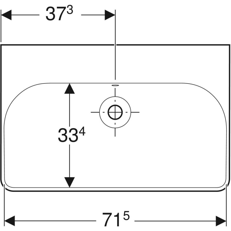 Geberit Smyle Square umywalka wisząca 75x48 cm bez otworu na baterię 500.249.00.2