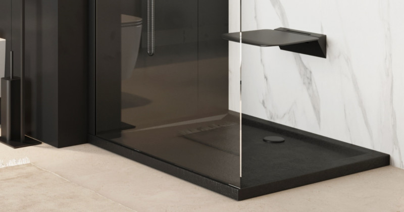 Excellent Forma X brodzik prostokątny niski 110x80 struktura czarny BREX.1403.110.080.BLN