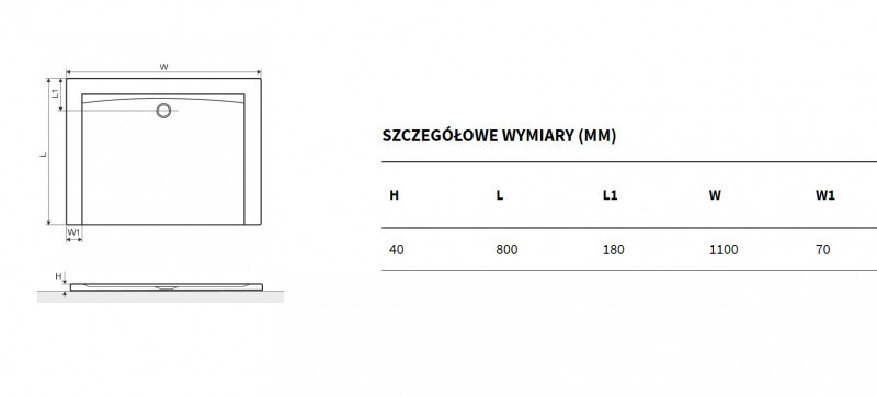Excellent Forma X brodzik prostokątny niski 120x80 struktura czarny BREX.1403.120.080.BLN